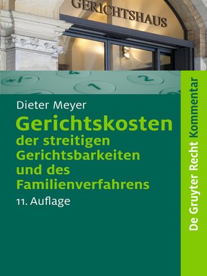 cover image of Gerichtskosten der streitigen Gerichtsbarkeiten und des Familienverfahrens